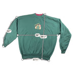 Beary Christmas Teddy Bear Sweatshirt Adult XL Green Embroidered Applique Hanes