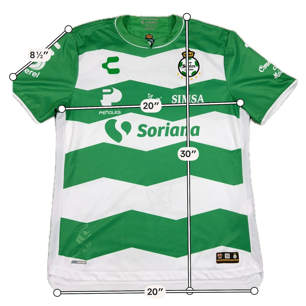 Charly Santos Laguna 2023/24 Home Jersey Men's L Green White Liga MX