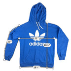 Adidas Originals Trefoil Hoodie Mens M Blue White Pullover Sweatshirt 2017