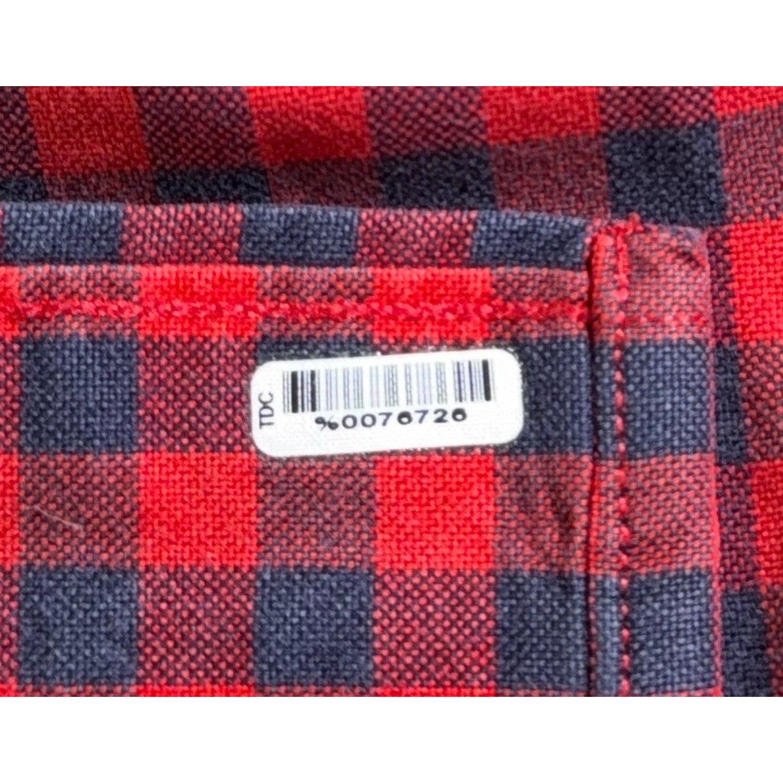 Tommy Hilfiger Shirt Mens L Red Navy Gingham Check Button Down Crest Logo