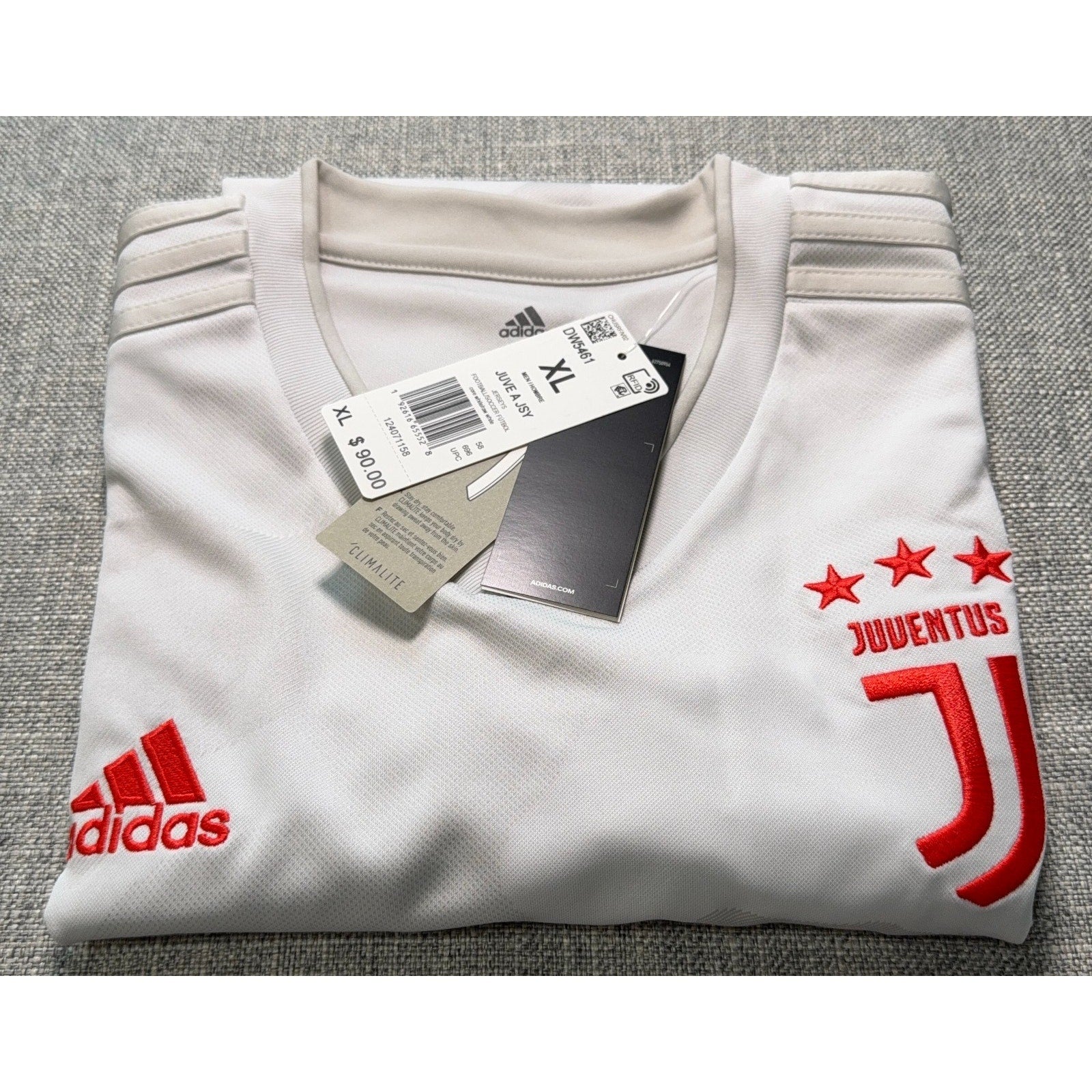 Adidas Juventus 2019/20 Away Jersey Men's XL White Red NWT DW5461