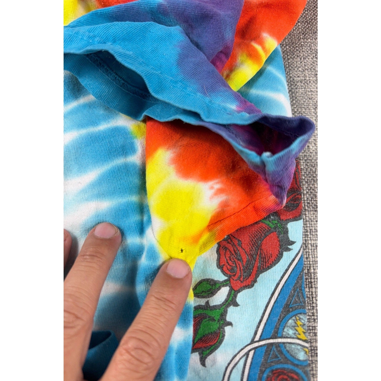 Liquid Blue Grateful Dead T Shirt Mens M Tie Dye Bertha Skull Roses Steal Face