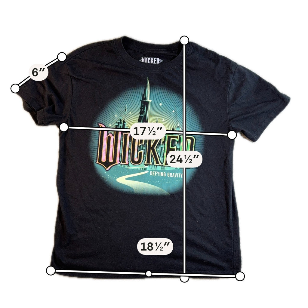 Wicked Defying Gravity T Shirt Youth XL Black Universal Graphic Tee Adult XS S