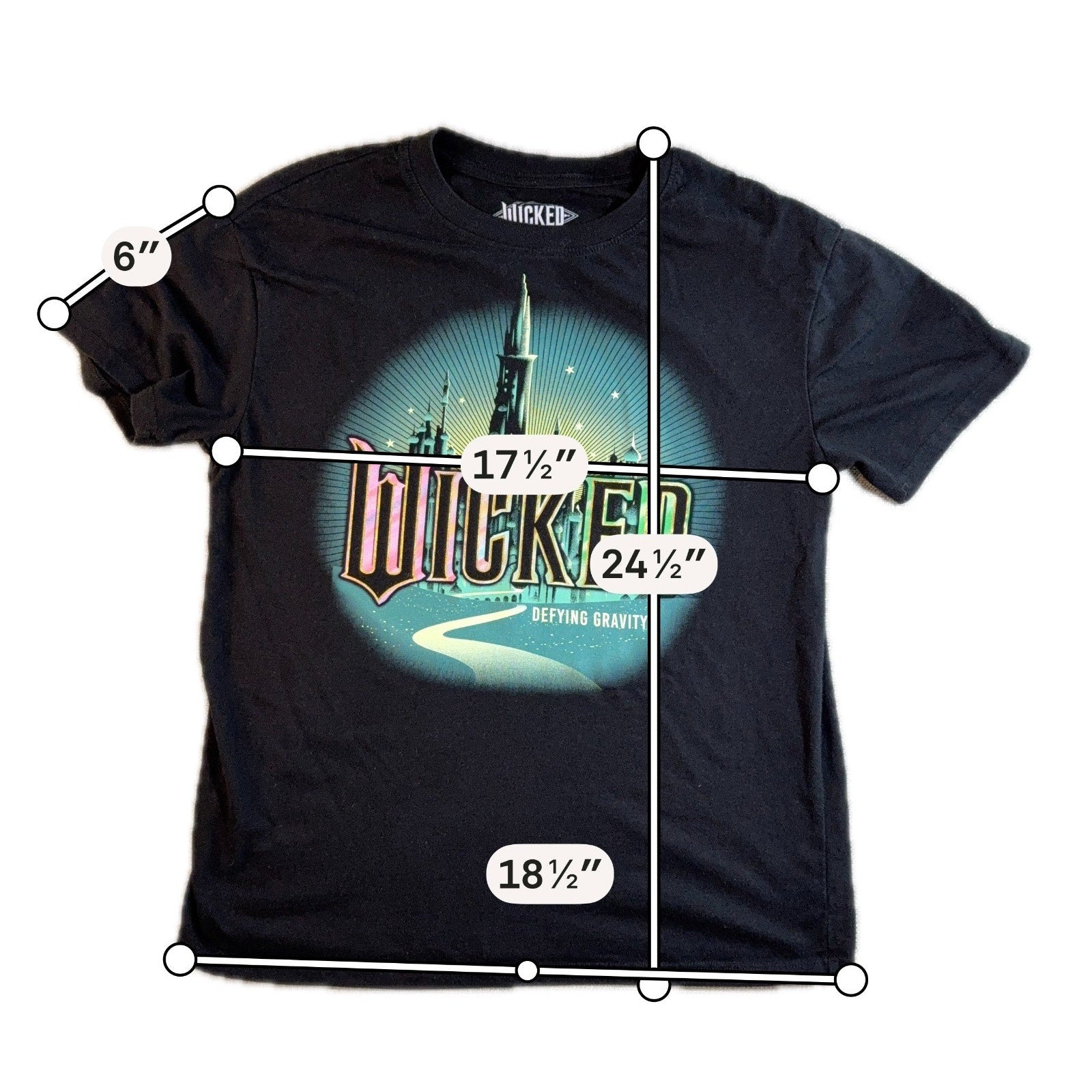 Wicked Defying Gravity T Shirt Youth XL Black Universal Graphic Tee Adult XS S
