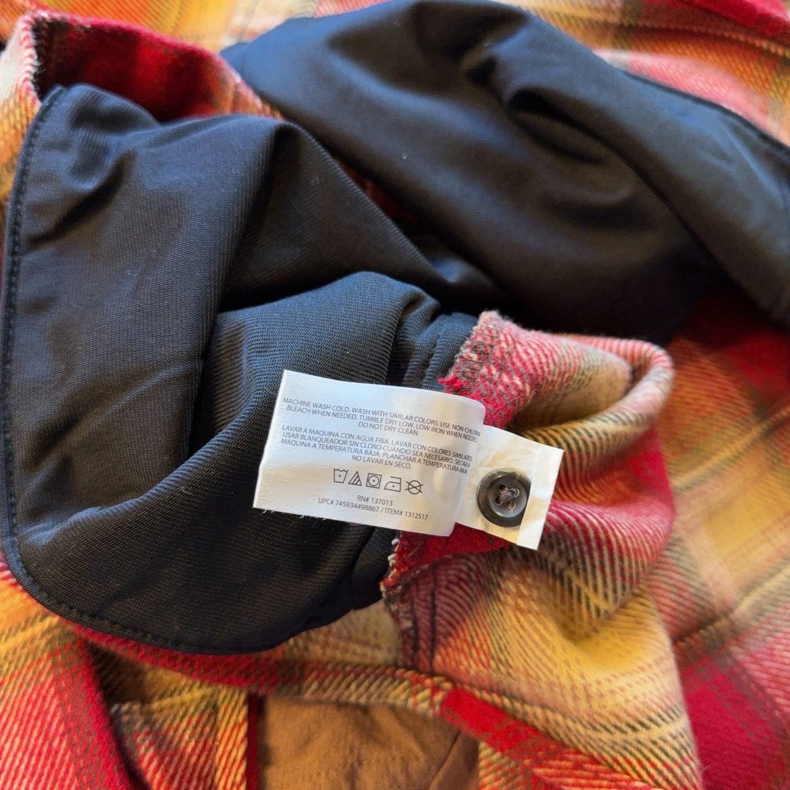 Orvis Classic Collection Flannel Shirt Jacket Mens Large Red Plaid Fleece Lined
