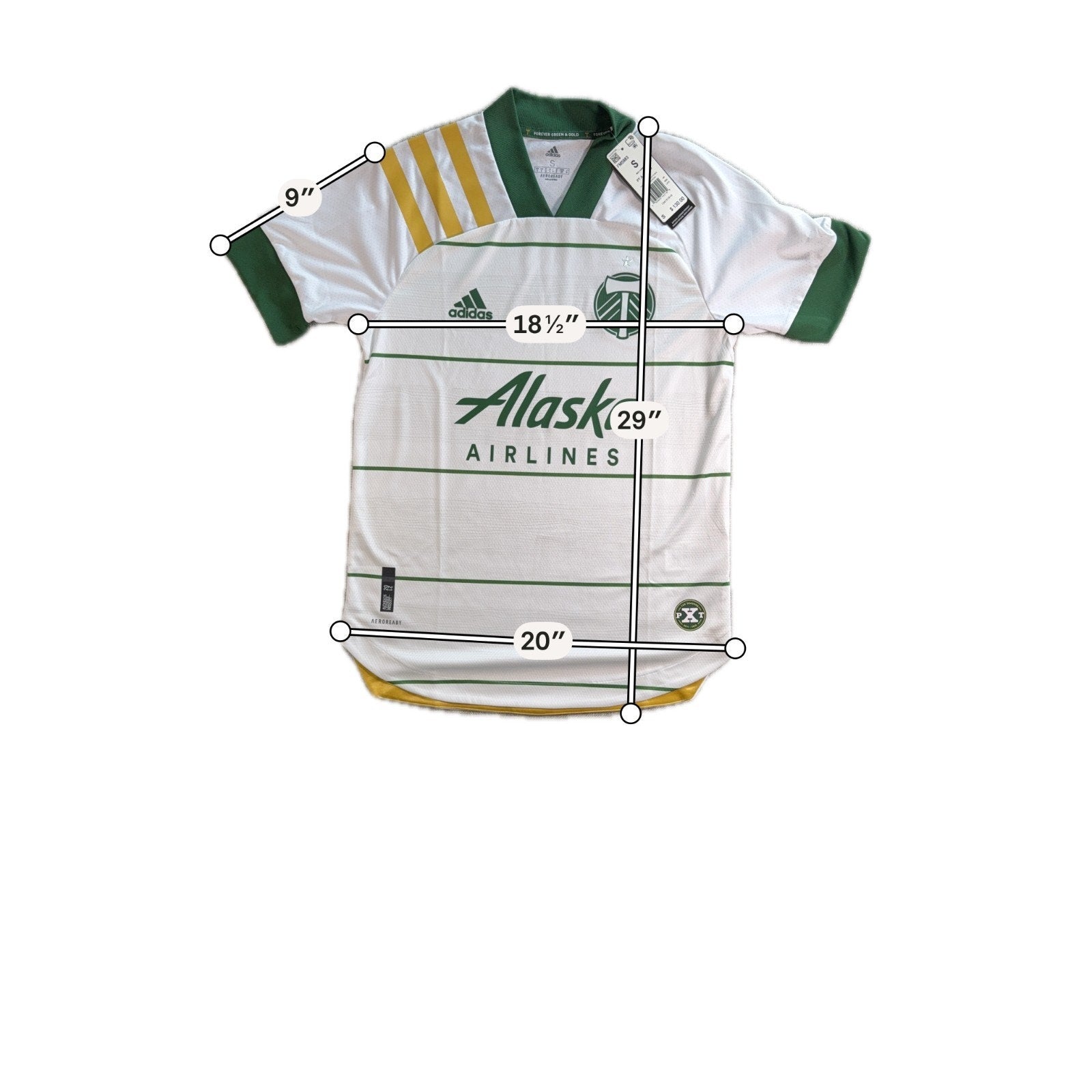 Portland Timbers Adidas Authentic Away Jersey Mens Small NWT MLS Soccer FM5983