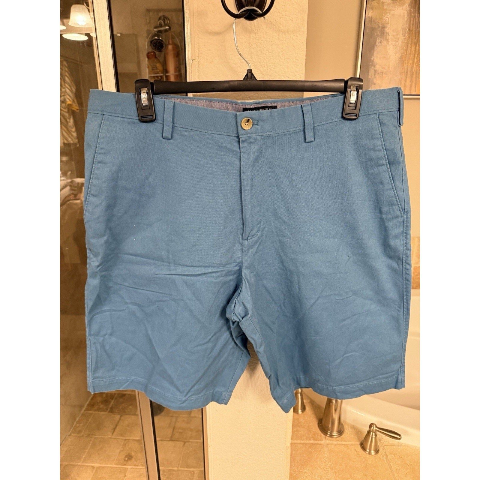 Banana Republic Emerson Shorts Men’s 38 Lot of 2 Blue & Windowpane Casual Golf