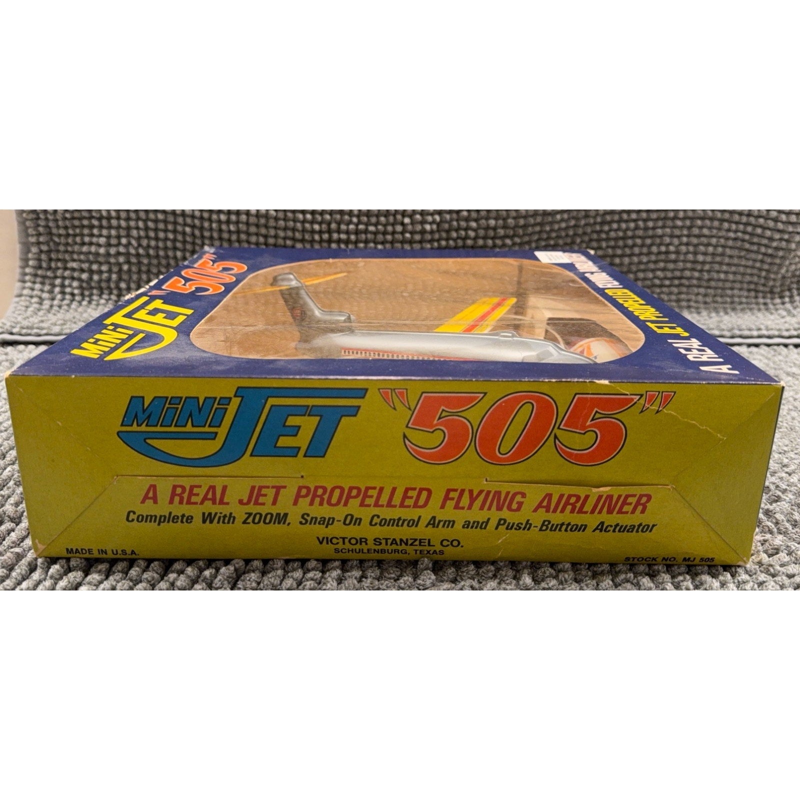 1970 Victor Stanzel Mini Jet 505 ZOOM Jet Propelled Airliner Toy Plane Boxed