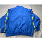Stussy Authentic Gear Windbreaker Jacket Mens XL Blue Neon Yellow Quarter Zip