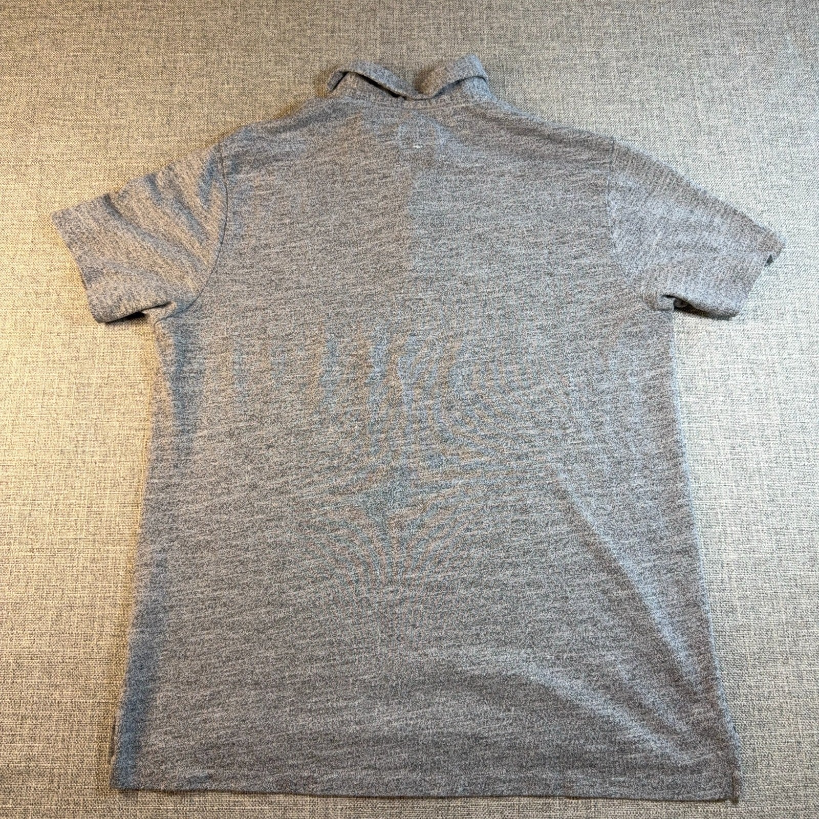 Rag & Bone Standard Issue Men's L Gray Heather Logo Polo Cotton Blend Peru