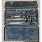 Vintage Keuffel & Esser Minusa 795-8 Drafting Tool Set Compasses Case USA K&E