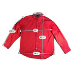 Tommy Hilfiger Shirt Mens Large Red Button Down Crest Logo Y2K 2001 Cotton