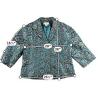 Nine West Woman Blazer 16W Teal Floral Jacquard 3/4 Sleeve Plus Size Jacket