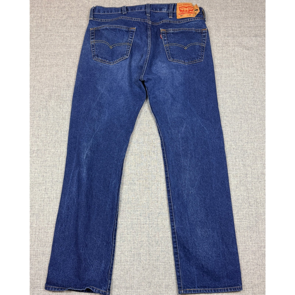 Levi's 501 Jeans Men's 38x34 Fits 37x30 Button Fly Straight Dark Wash