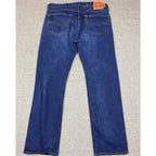 Levi's 501 Jeans Men's 38x34 Fits 37x30 Button Fly Straight Dark Wash