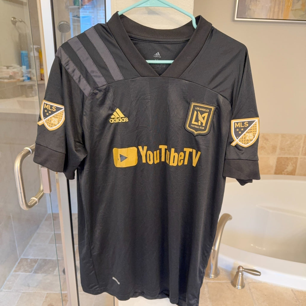 Adidas LAFC Carlos Vela #10 Jersey XL Black Gold MLS 25th Anniversary YouTube TV