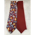 Vintage Men’s Tie Lot Stafford Van Heusen Retro Floral Red Office Neckties