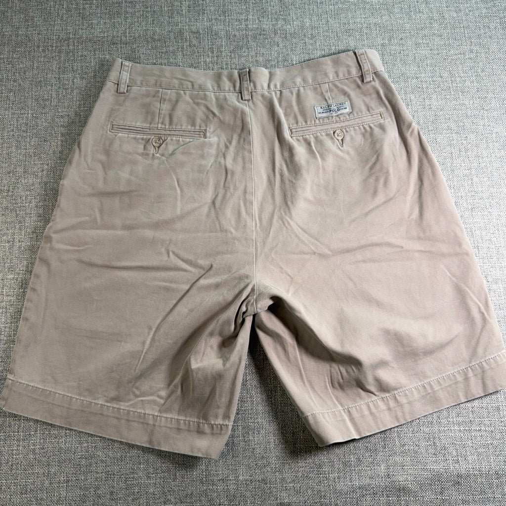 Polo Ralph Lauren Prospect Shorts Mens 32 Khaki Classic Chino Cotton 9 Inseam