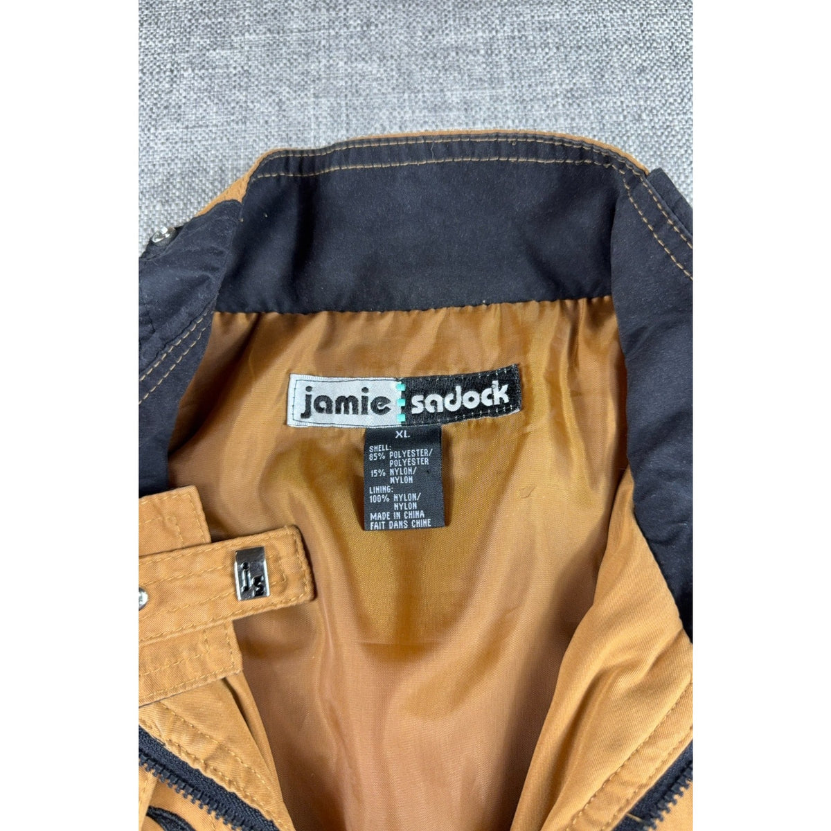 Jamie Sadock XL Y2K Utility Jacket Tan Techwear Convertible Sleeve Cargo Golf