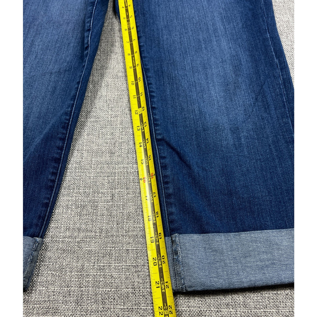 Liverpool Charlie Crop Jeans Women 16W Blue Cuffed Stretch Mid Rise Plus