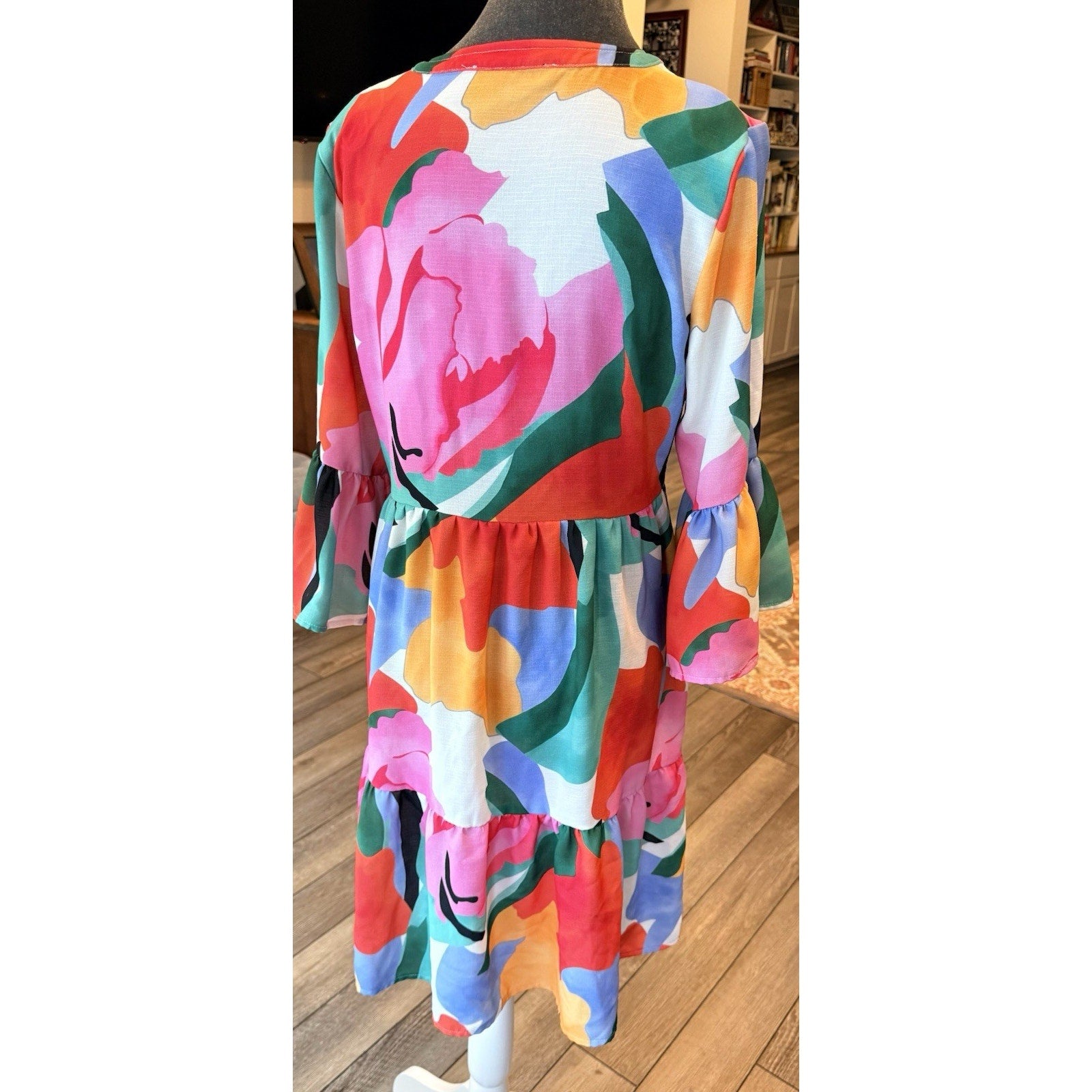 Chetta B Floral Dress Women’s Size 4 Colorful Maxi Resort Summer Dress
