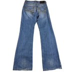 Rock 47 Wrangler Jeans Mens 30x34 Bootcut Y2K Western Thick Stitch Distressed