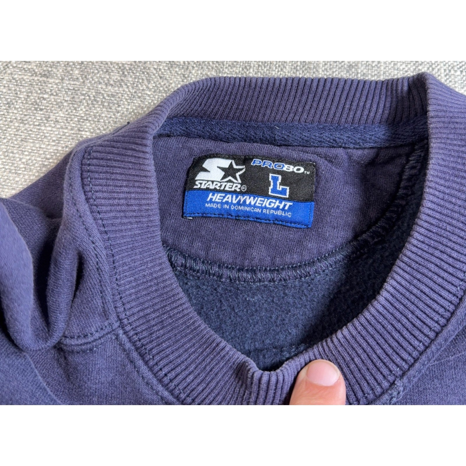 Vintage 90s Starter Pro30 Sweatshirt Men L Navy Blue Heavyweight Crewneck Logo
