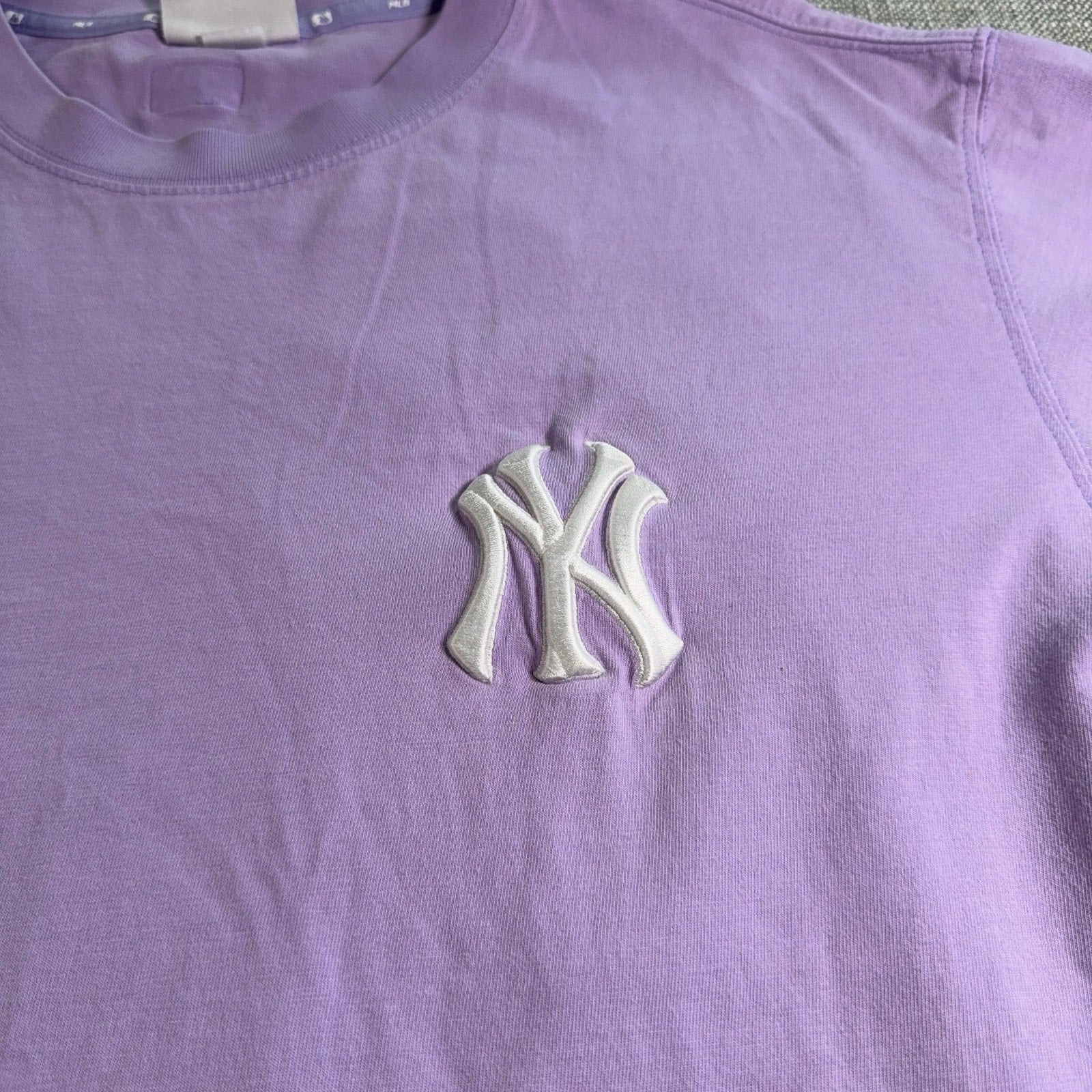 MLB Korea Oversized New York Yankees T Shirt Mens Large Purple Lavender NY