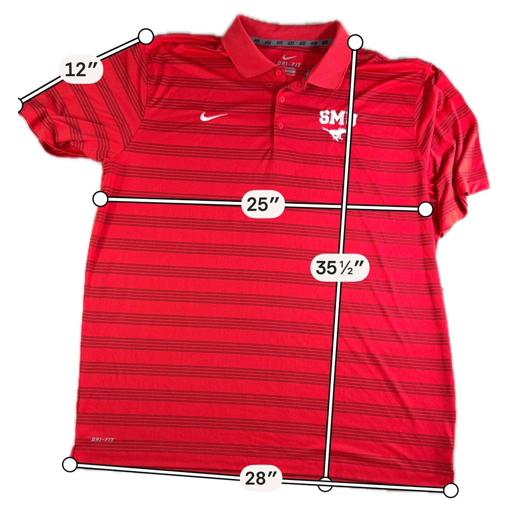 2 Nike SMU Mustangs Dri Fit Polos Men 3XL Red Blue NCAA Golf Shirt Lot