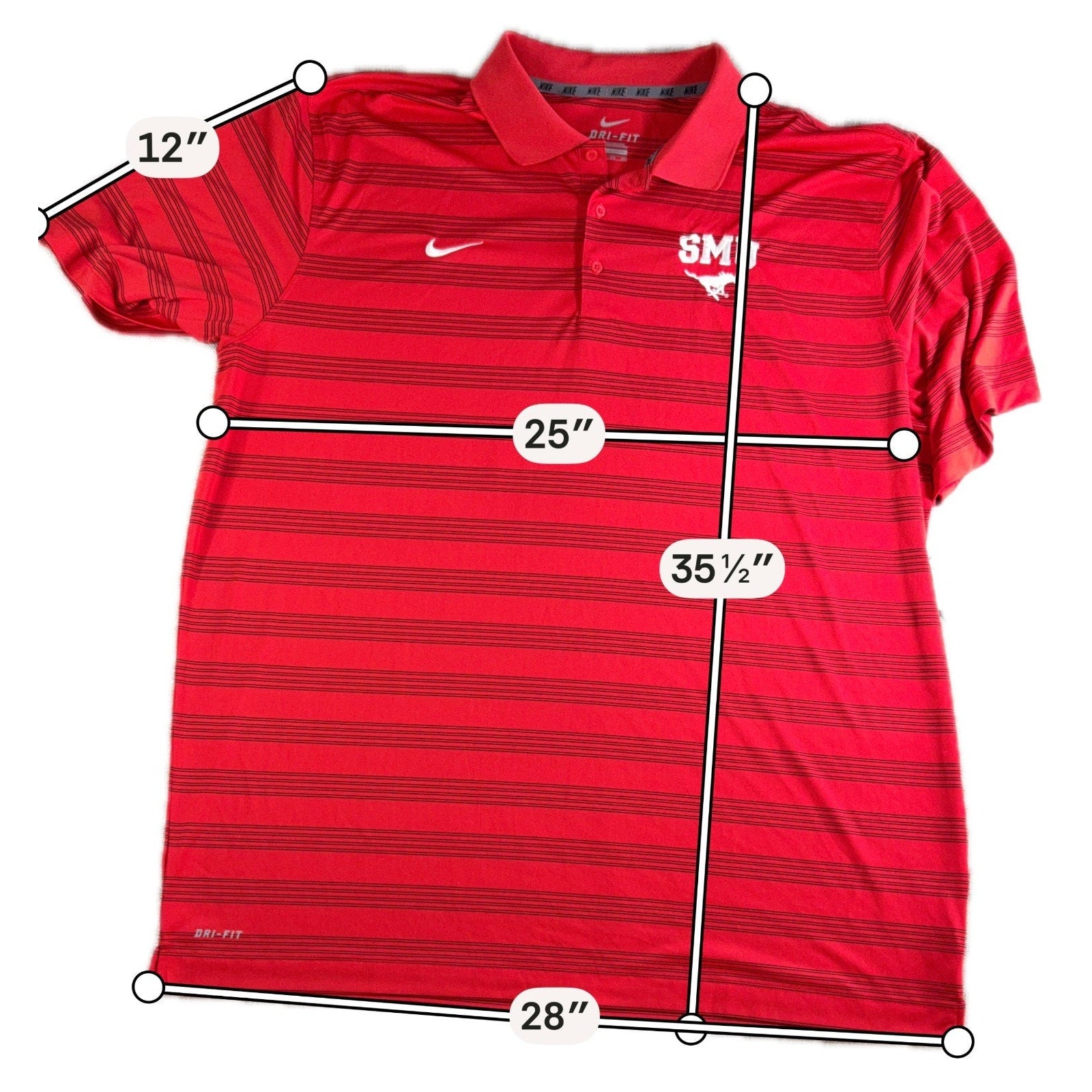 2 Nike SMU Mustangs Dri Fit Polos Men 3XL Red Blue NCAA Golf Shirt Lot