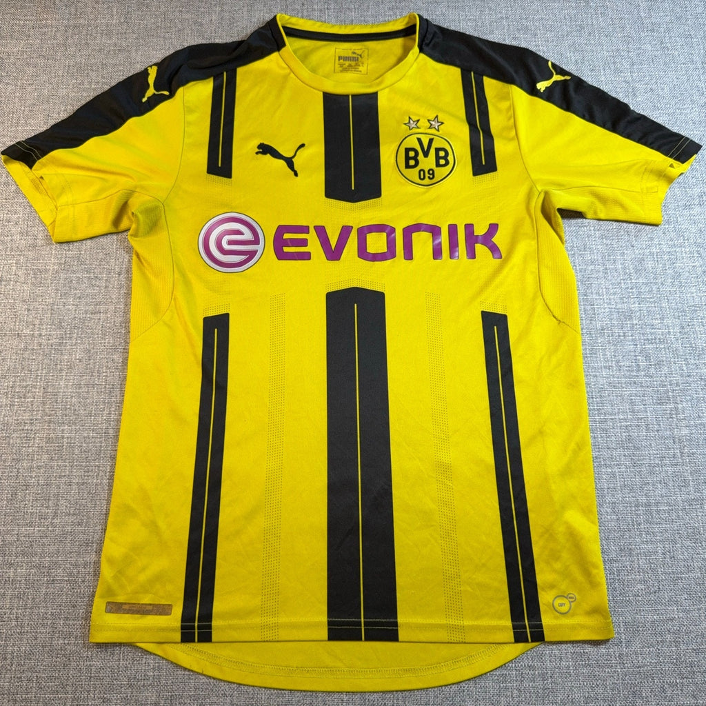 Borussia Dortmund 2016-17 Home Jersey Puma BVB Evonik Men L Yellow Flaws