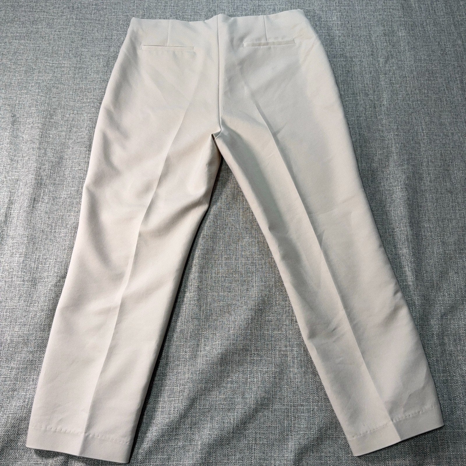 Crosby Womens Size 12 Ivory Cropped Dress Pants Slim Straight Career 23.5"