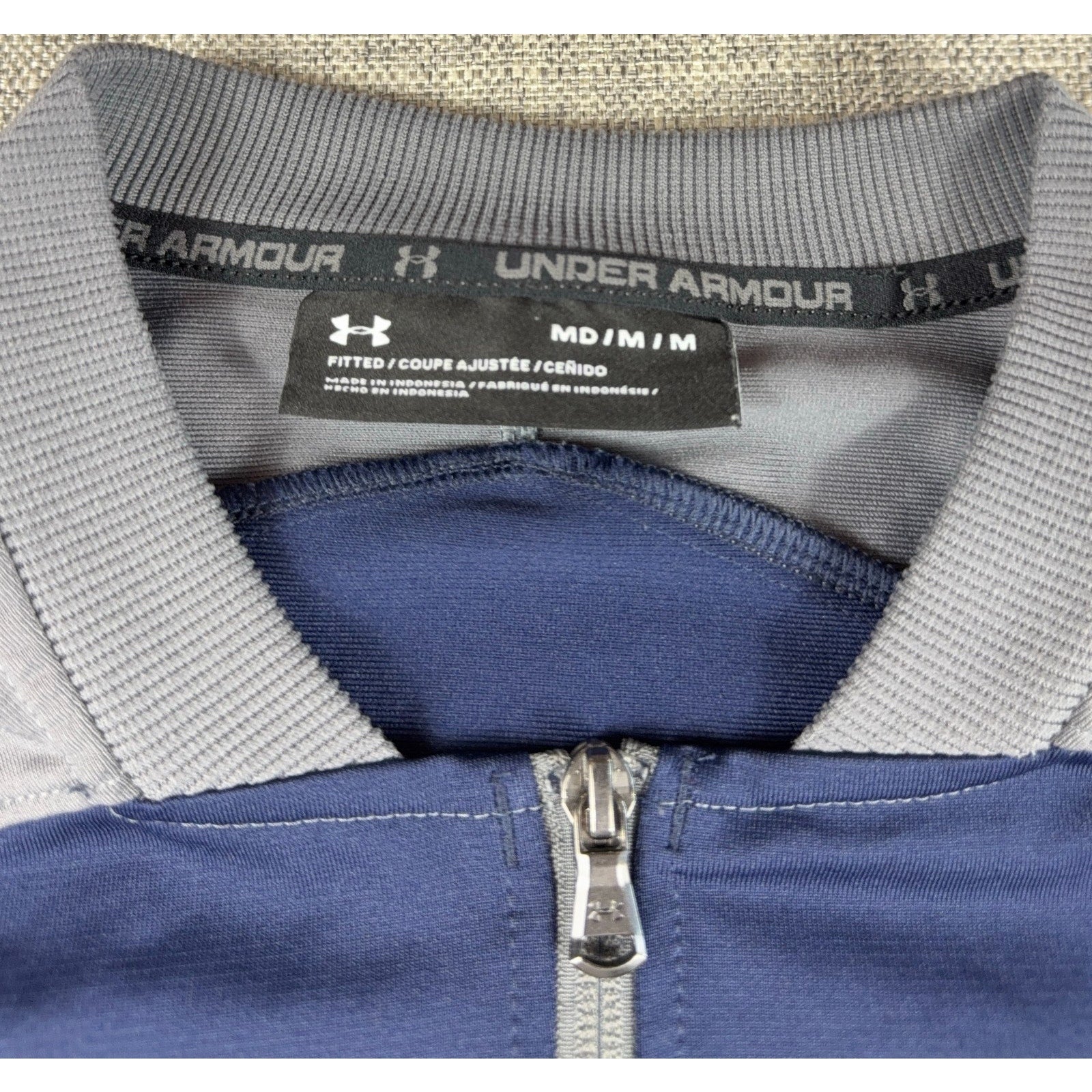Under Armour Navy Midshipmen Jacket Men M US Naval Academy Full Zip Blue Gray