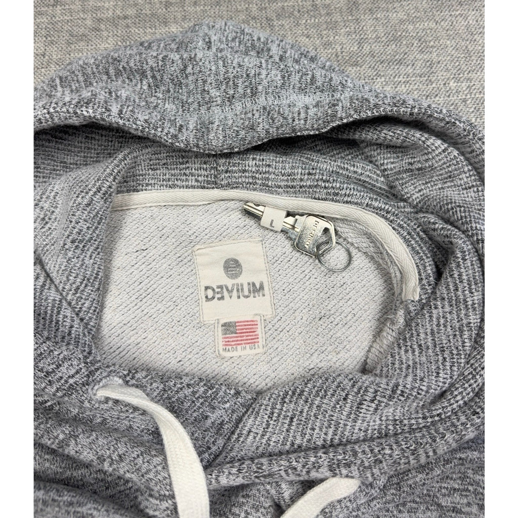 Devium Made in USA Gray Marled Pullover Hoodie Tagged Large