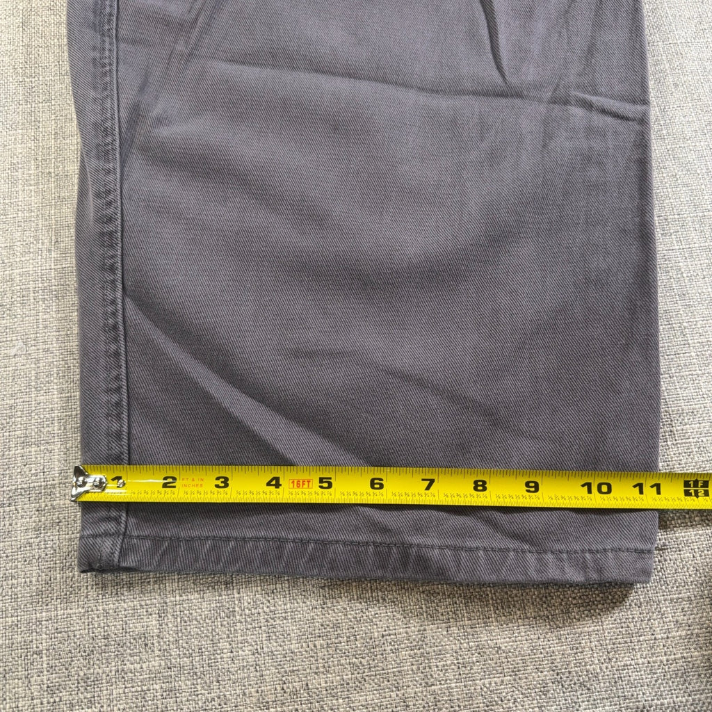 Zara Mens Gray Barrel Leg Jeans 34 Wide Tapered Distressed Frayed Hem