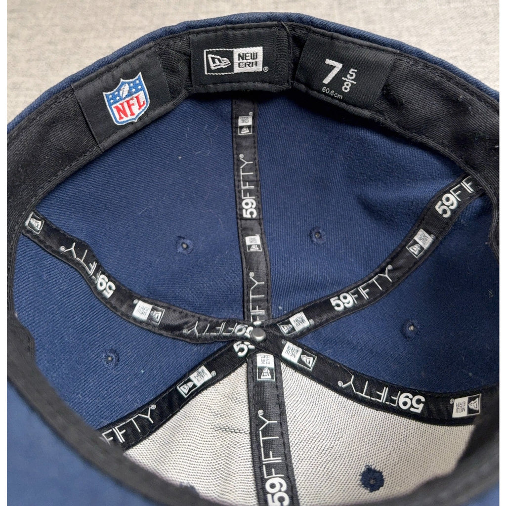 Dallas Cowboys New Era 59FIFTY Fitted Hat 7 5/8 Navy NFL Flat Brim