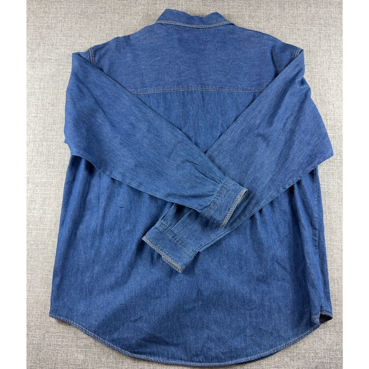 Vintage 90s Claus Sport Womens L Chambray Shirt Embroidered Birds Korea