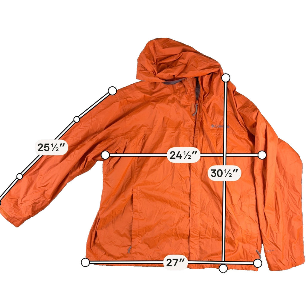 Columbia Watertight II Omni-Tech Rain Jacket Men’s 3X Orange Hooded Waterproof