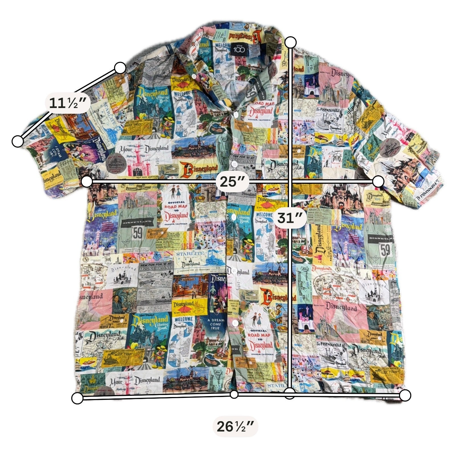 Disney100 Disneyland Shirt Shorts Set XXL 1X The Eras Memorabilia Parks