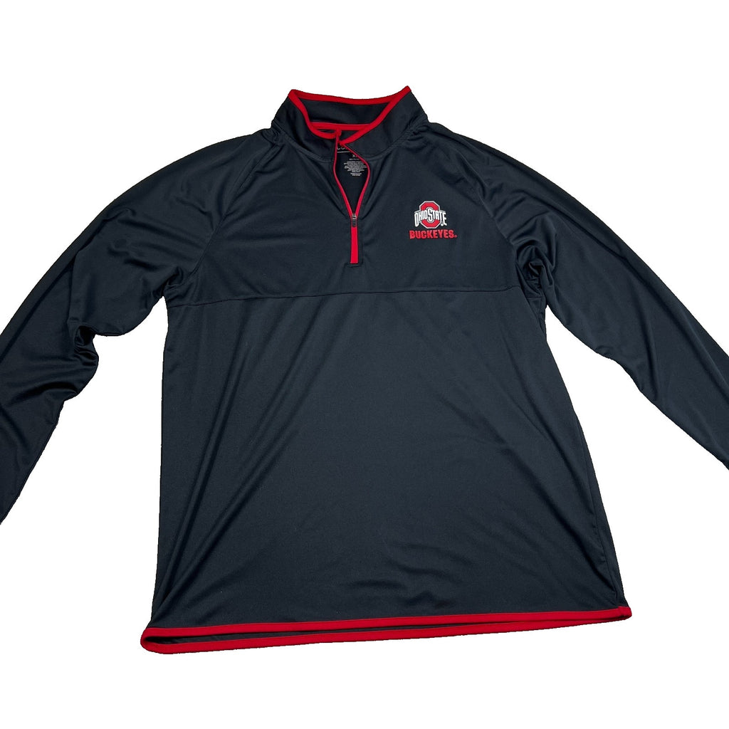 Colosseum Ohio State Buckeyes Quarter Zip Pullover Men's XL Black Red OSU