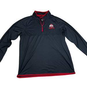 Colosseum Ohio State Buckeyes Quarter Zip Pullover Men's XL Black Red OSU