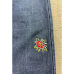 Bare Fox OneColorOneNation Jeans 26 Rose Embroidered Dark Wash Y2K Denim