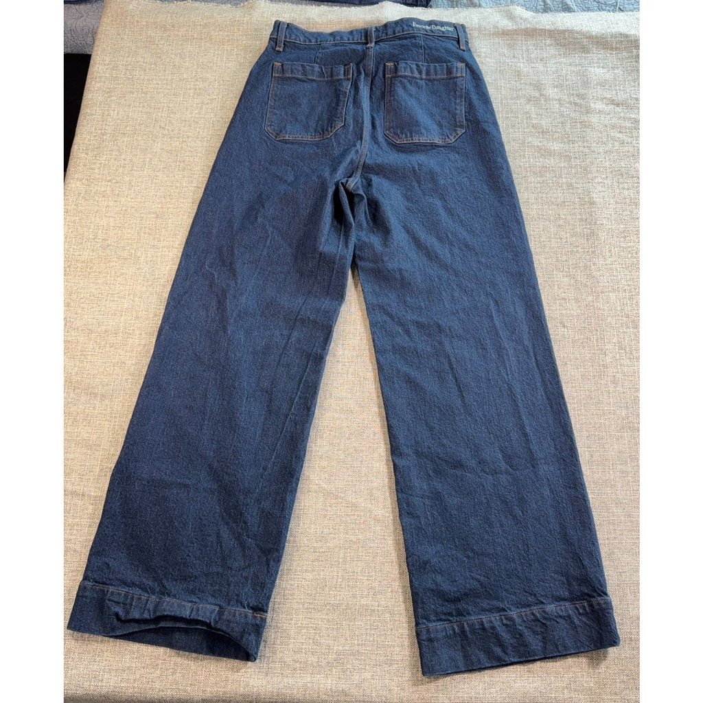 Favorite Daughter The Mischa Jeans Womens 31 Dark Wash Wide Leg High Rise Pepper