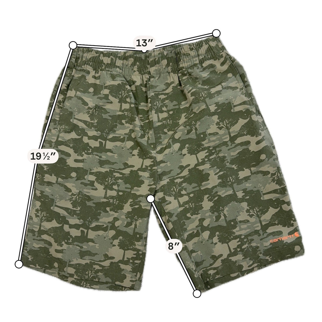 Carhartt Force Camo Shorts Boys L 14-16 Rugged Flex Outdoor Hunting Stretch