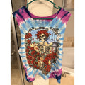 Liquid Blue Grateful Dead Tie Dye Cut Off Shirt XL Skeleton Roses Tank Tee