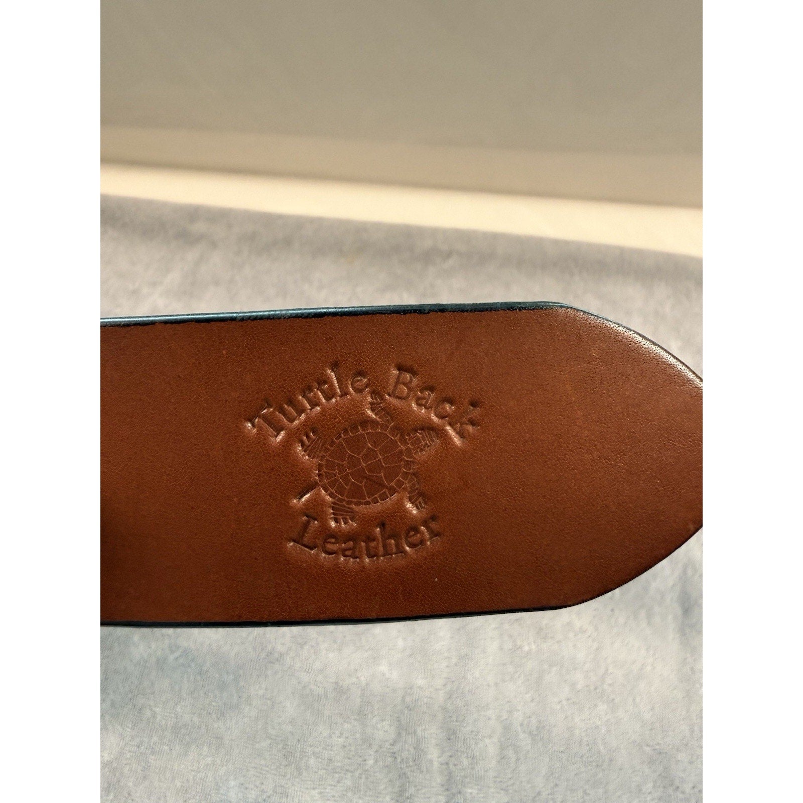 Turtleback Leather Gun Belt Heavy Duty CCW EDC Brown Leather Size ~46 USA Made