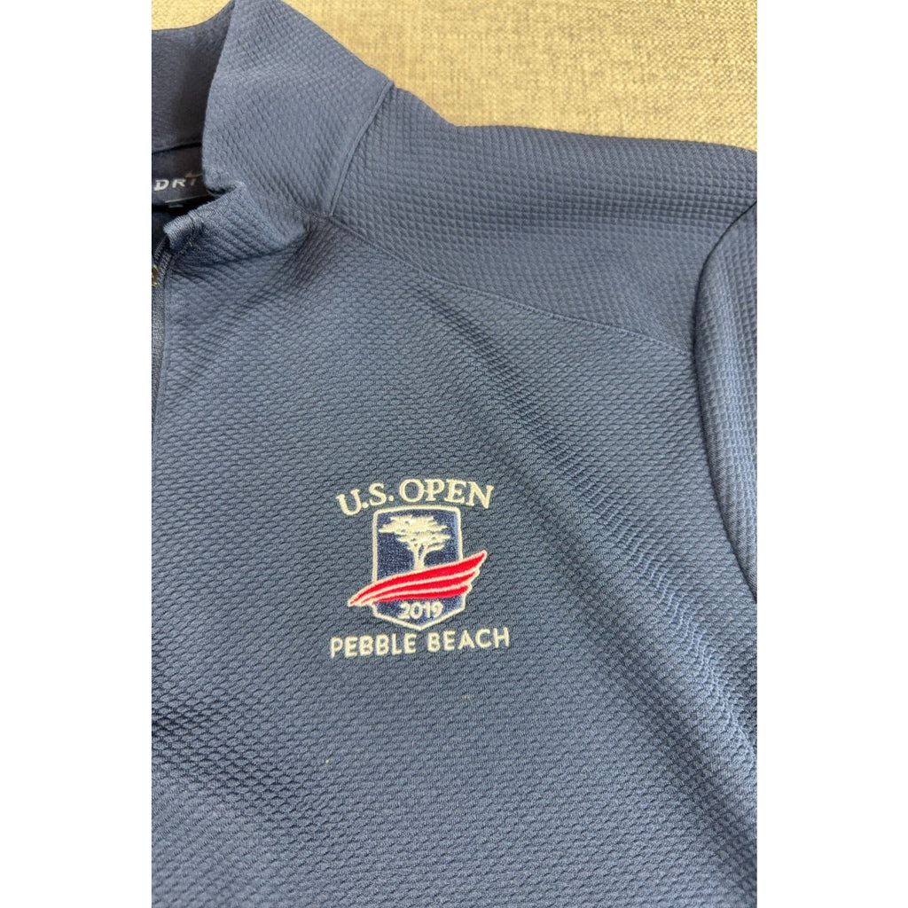 Nike Dri-FIT 2019 US Open Pebble Beach Golf 1/4 Zip Pullover Mens L Navy