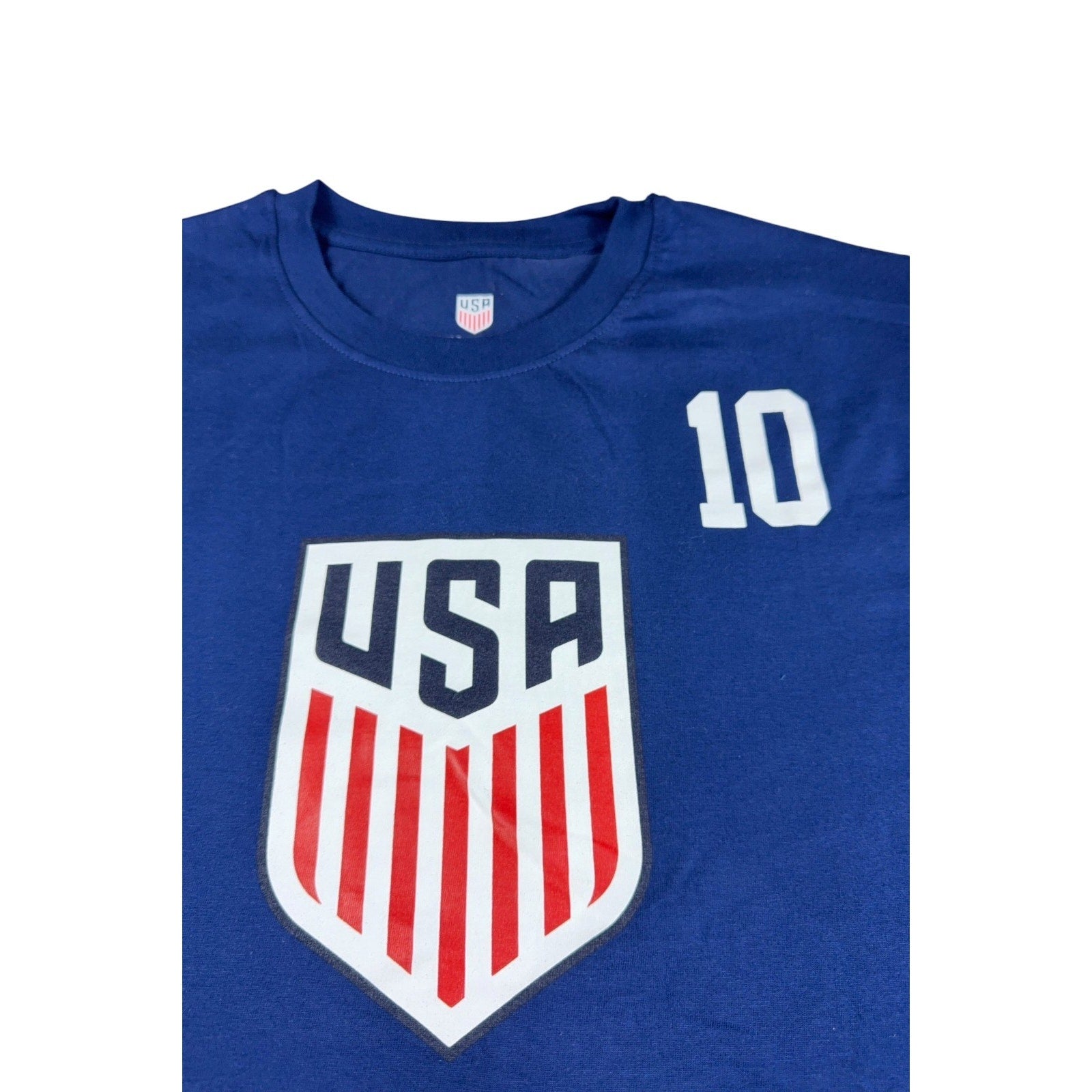 Christian Pulisic #10 USA Soccer T Shirt Men L USMNT Blue 2026 U.S. Soccer