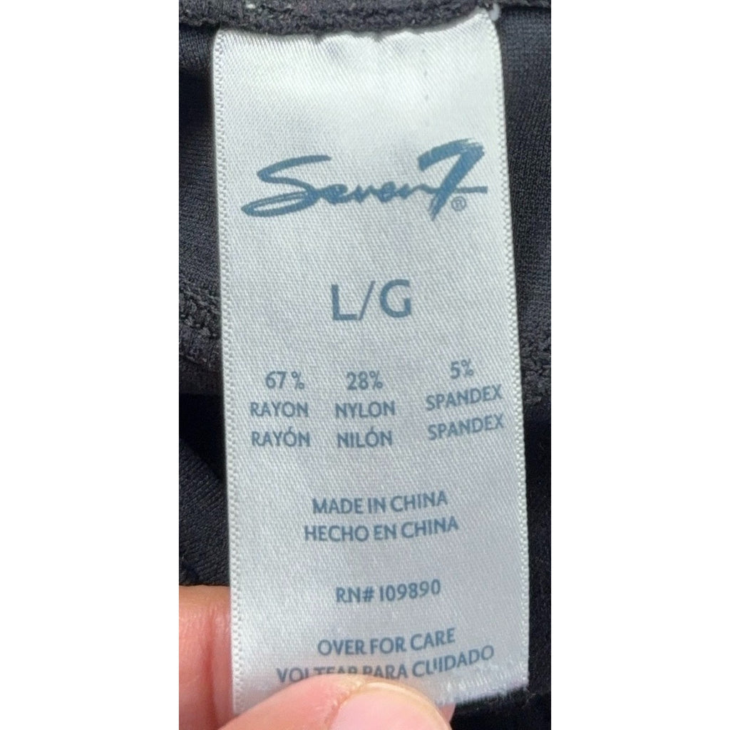 Seven7 Womens Large Black Pull On Ponte Skinny Pants Stretch 31x26.5