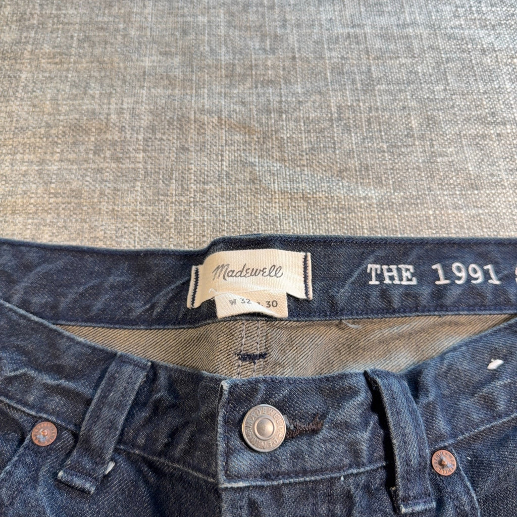 Madewell The 1991 Men’s Straight Jeans 32x30 Dark Wash Denim Blue